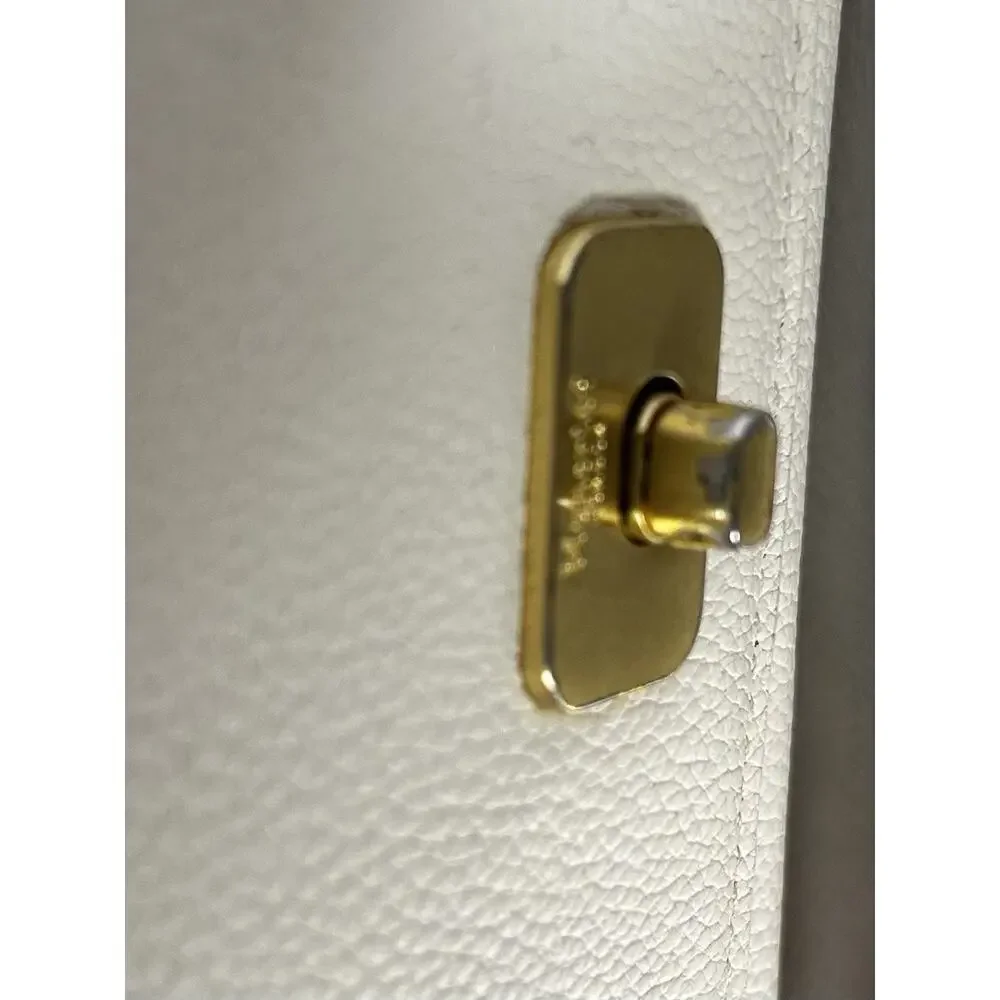 Moncrief London Larissa Italian Leather Wallet Cream Gold Tone Bifold
